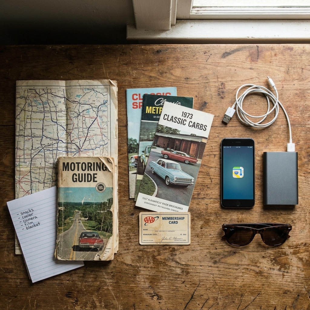 The history of the American ‘road trip packing list’: how travel checklists evolved from paper maps to apps (as everyday document history)