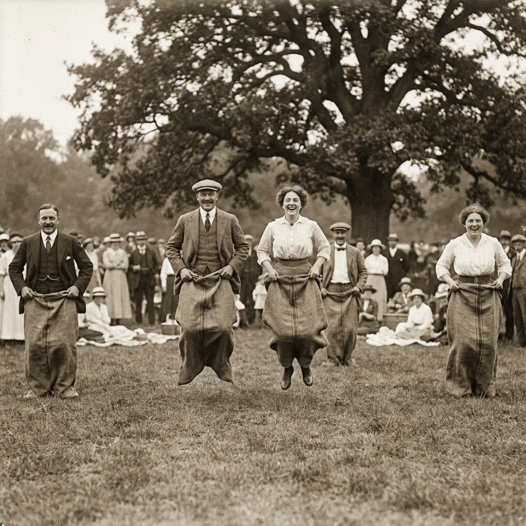 The history of July 4 ‘picnic games’ and community contests: sack races, pie-eating contests, and the evolution of small-town holiday fun