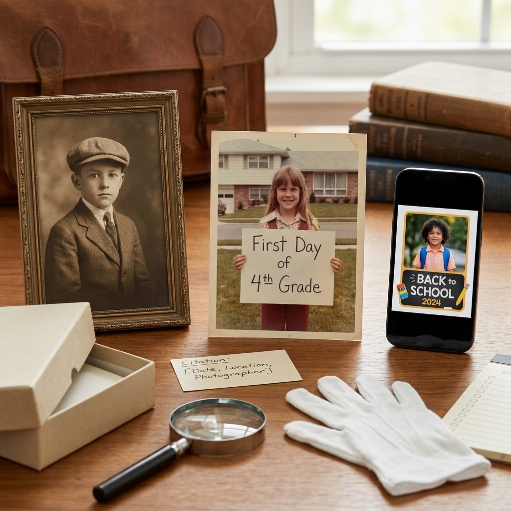 The history of ‘first day of school’ photos and signs: from studio portraits to porch snapshots